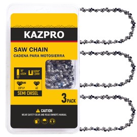 KAZPRO 18 Inch Chainsaw Chain 3/8" LP Pitch, .050" Gauge, 62 Drive Links, Low kickback, Lubrication System Chainsaw Blade fits Echo, Ego, Poulan, Craftsman, Greenworks, etc, KP-S62 (3 Pack)