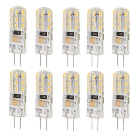 10pcs G4 LED Bulb Double Feet Base 1.5W AC110V 110LM Silicone Light Bulb for Landscape Lighting Courtyard White Light 6000K