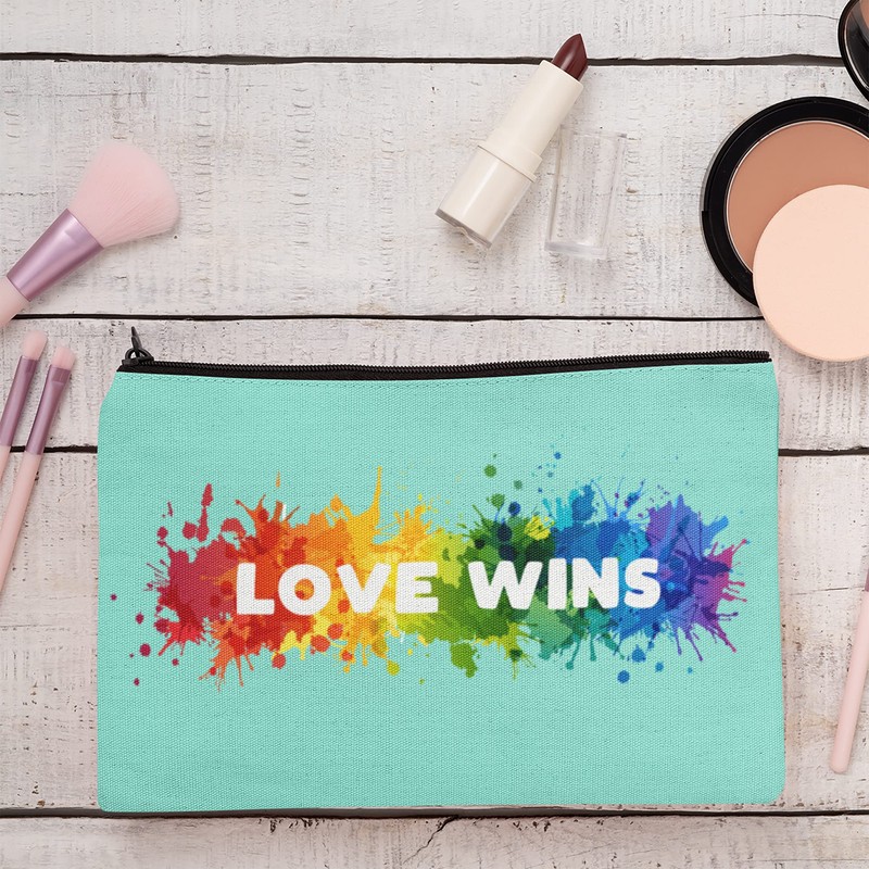 Pink Positive Love Wins rainbow Toiletry Bag | LGBTQI+ Pride