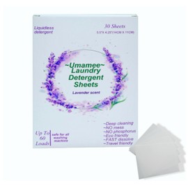Umamee Laundry Detergent Sheets -Up to 60 Loads - Lavender Scent - Hypoallergenic - Deep Cleaning - Fast Dissolve - Natural Ingredients - Best Gift - travel friendly - Cruelty Free-eco friendly