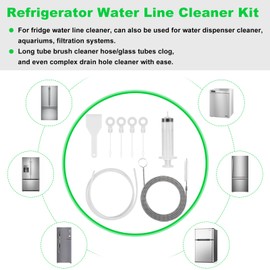 BZTT 8 PCS Refrigerator Drain Cleaning Tool - Fridge Water Line Cleaner Kit with Long Tube Brush Cleaner, Water Dispenser Cleaning Kit
