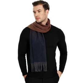 Novawo - Bufanda de lana para hombre, cálida y suave, larga bufanda de invierno, azul marino, verde, Talla única