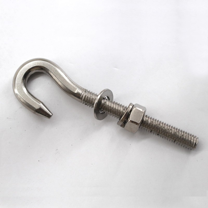 (6 Pieces) M10 Heavy Duty Thread Eye Hook 304 Stainless