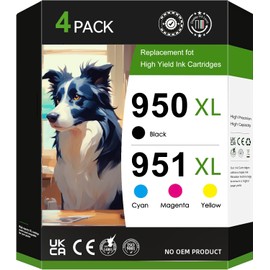 950XL 951XL Printer Cartridges for HP 951xl Multipack 950 Compatible with HP Officejet Pro 8600 8610 8620 8100 8615 8100 8625 8630 8640 8660 276dw 251dw Printer (Pack of 4)