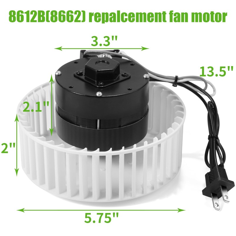 8662 Bathroom Fan Motor Replacement - Blower Wheel Replacement -