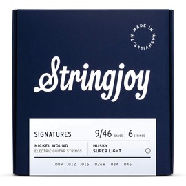 Stringjoy HSK9 Signatures Pure Nickel Guitar Strings, 9-46 Husky Super Light Gauge, Electric Guitar Strings for Enhanced Tone, Guitar Strings Electric 6 String Set