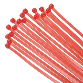 sourcing map 200PCS Cable Zip Ties 8 Inch, Self-Locking Nylon Wire Ties with 50 lbs Tensile Strength for Indoor and Outdoor, Red