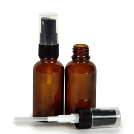 Vivaplex, Amber, 1 oz Glass Bottles, with Black Fine Mist Sprayers - 2 pack