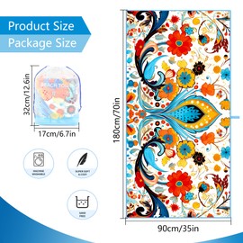 Mikytoper Beach Towels for Adults Extra Large 180 x 90 CM Microfibre Beach Towel for Men Women Sandproof Quick Dry Beach Towel Large Microfibre Beach Towel for Beach/Travel/Pool (Flower Clusters)