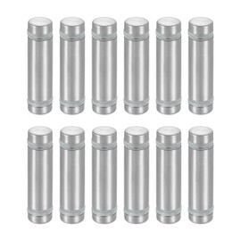 uxcell 12 Pcs Standoff Screws, 1/2" x 1.6" Stainless Steel Double Head Advertising Screws Wall Standoff Mounts Hardware for Acrylic Glass Sign Holder Wine Glass Rack, Silver