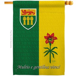 Breeze Decor - Saskatchewan Flags of the World - Everyday Canada Provinces Impressions Decorative Vertical House Flag 28" x 40" Printed In USA