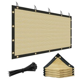 ShadeMart 3' x 4' Beige Custom Size Dog Kennel Shade Crate Cover Net 90% Sunblock Tarp with Grommets Outdoor & Fabric Cloth Mesh for Livestock Chicken Pet Run Playpen Cage Roof