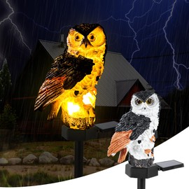 KIMHY Solar Garden Lights 2 Packs Owl Solar Lights Outdoor Garden, Solar Owl Lights Waterproof, Solar Outdoor Lights with Stake Maintain 10 Hours of Lighting for Patio, Balcony, Yard, Lawn, Pathway