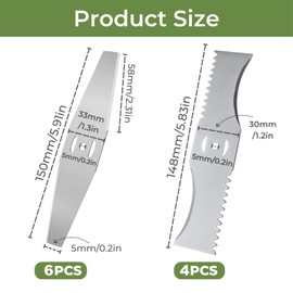 eupdd Pack of 10 Electric Grass Trimmer Replacement Blade: Metal Blade for Grass Trimmer, Cutting Grass Leaf, High-Quality Replacement Blades, Durable Metal Blades, Ideal for Gardening