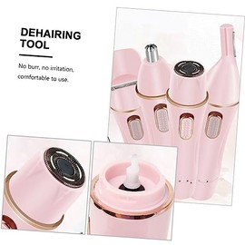 1 Set Eyebrow Trimmer Hair Removal Device Ergonomic Design Lightweight for Family and Travel Use USB Rechargeable Shaver Pink