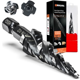 Four Spiral Flute Step Drill Bit for Metal,M35 Cobalt Unibit Step Drill Bit Set 1/8"-1/2"(13 Sizes),Wear-Resistant AlTiN Coated,1/4" Hex Shank for Metal, Stainless Steel, Aluminum, Plastic