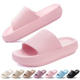 BAXIWUY Cozislides Bathing Slippers Women's Bathing Shoes Men's Slippers Bathing Slippers Original Slippers Non-Slip Slippers Summer Mules Cloud Shoes Flip Flops Indoor/Outdoor, pink, 35/36 UK