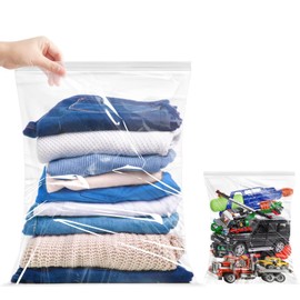 Xsourcer Zipper Storage Bags, Pack of 12, 5 Gallon Reclosable Food Storage Bag, Great Storage for Food, Clothing, Office Supplies & Travel Essential, 2 Mil Thick, Size 18"x 24"