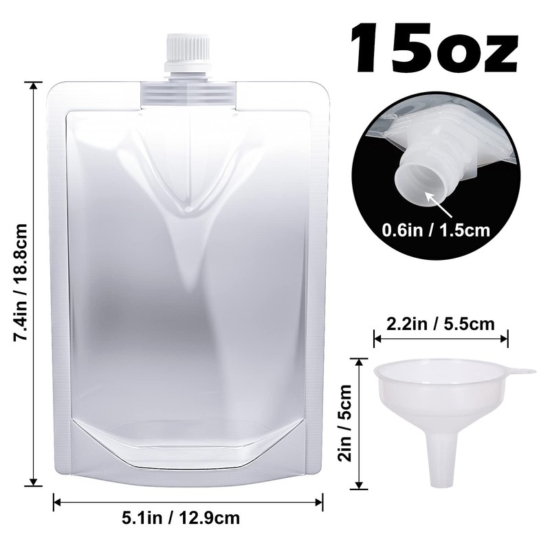 Keon Plastic Flasks - Leak-Proof, Reusable, Flexible Juice Drink Bags,