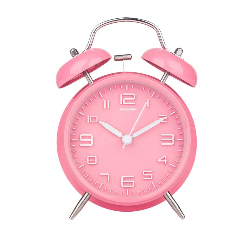 Peakeep 4 Inches Twin Bell Loud Alarm Clock for Heavy