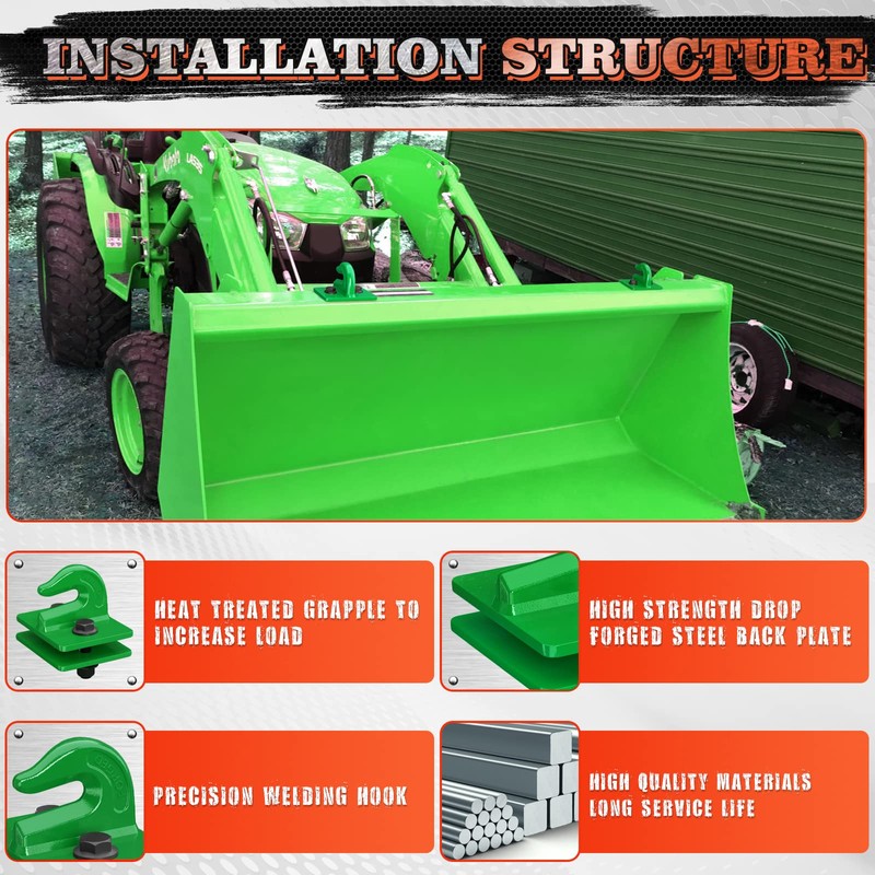 AMBULL 2 Pack 3/8" Tractor Bucket Grab Hook Grade 70
