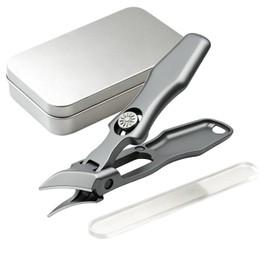 Liangery Diagonal Nail Clippers Premium Nail Sharpening Nipper for Thick Nails Stainless Steel Sharpness for Rolled Nails Toes for Ingrown Toenails Nail Sharpener Set Anti-Slip Nail Clipper Nail File Extra Large Opening Waterproof Travel Hand Feet Unisex