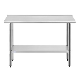 ROCKPOINT Work Commercial Kitchen Adjustable Under Shelf and Table Foot for Restaurant, Home and Hotel, 18x48inch, Silver