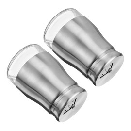 Ciieeo 2pcs Glass Salt Pepper Salt Jar Stainless Steel Lid Seasoning Container