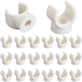 GORGECRAFT 20Pcs 10mm PEX Clips Pipes Clamps Hangers PVC Pipe Holder White Plastic U Shaped Hook Water Pipes Support Fastener Tubing Clip Socket Clamps for Secure Fixing Pipes Tools