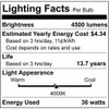 Satco 11484-36PS30/LED/840/120V/DIM/E39 (S11484) Omni Directional Flood HID Replacement LED Light