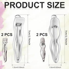 4Pcs Wave Hair Clips,Hairclips,2.44 In Silver Wavy Alligator Hair Clips,Duckbill Hair Pins,Small Hairclip Bangs,Cute Hair Barrettes for Women Girls Thick & Thin Hair Styling Headdress,Accessories