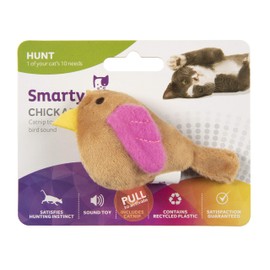SmartyKat Chickadee Chirp Electronic Sound Cat Toy, Contains Catnip, Battery Powered - Light Brown, One Size