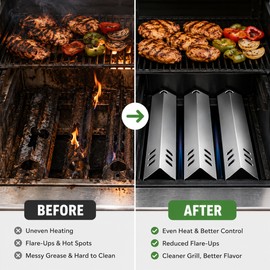Stainless Steel Grill Heat Tents for Gas Grills – Universal Flame Tamer Burner Covers for BBQ Replacement