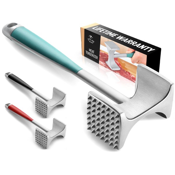 Zulay Professional Meat Tenderizer Tool - Dual Sided Meat Mallet