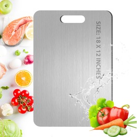 Arvion Titanware Titanium Cutting Board, 100% Pure Titanium Cutting Board for Kitchen, Double Sided Food-Grade Chopping Board for Cutting Meat Vegetable Fruit, Dishwasher Safe (18"L x 12"W)