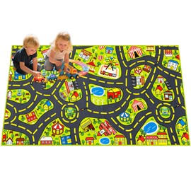 FJKJHKGJ City Road Track Rug - Car Rug for Kids, Educational Car Floor Mats for Kid Room Playroom Games Room, 2.5x5 Feet