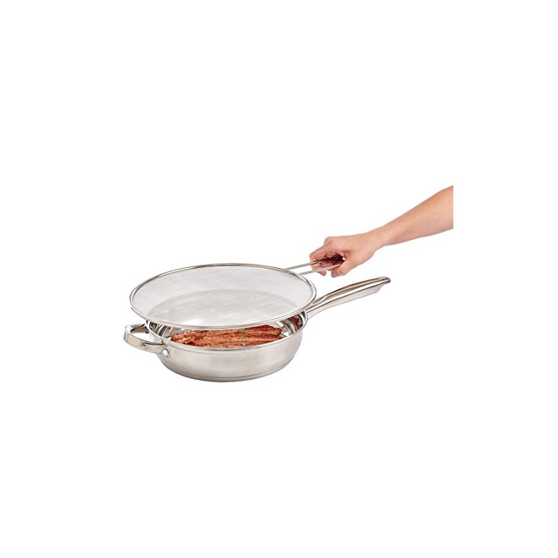 HIC Kitchen Splatter Screen, 18/8 Stainless Steel with Fine Mesh,