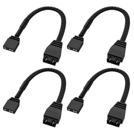 Standard ARGB 3-Pin to 4-Pin RGB Fan Adapter Cable for NZXT AER RGB Fan -4 Pack