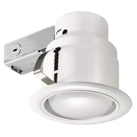 Commercial Electric 5 in. White LED Swivel Baffle Round Trim New Construction and Remodel Recessed Lighting Kit with LED Bulb