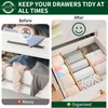 Dunruz 4 Pack Bamboo Drawer Dividers 2.6" High,Adjustable Spring Loaded