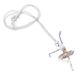 SAFIGLE Unique Rhinestone Necklace for Women Dancing Girl Statement Choker Stylish Accessory for Daily Wear