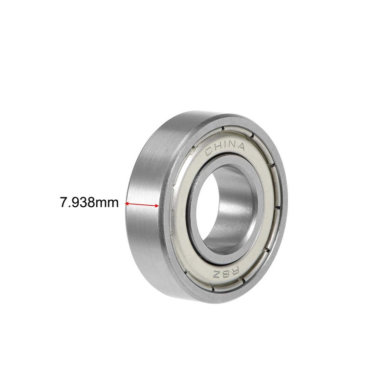 sourcing map Deep Groove Ball Bearings R8ZZ Shielded Bearings 1/2