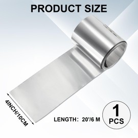 Therwen 1 Roll Aluminum Flashing Roll Metal Aluminum Roof Panels 0.2 mm Thickness Roof Flashing Strip for Sealing Windows Doors Siding Backyard Stains Moss and Mildew Prevention (4" x 20')