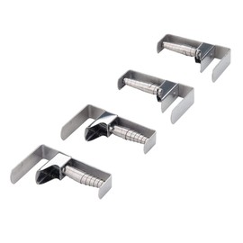 Fackelmann Tecno Tablecloth Clips, Stainless Steel Table Cloth Holder with Spring (Colour: Silver), Quantity: 4 Pieces