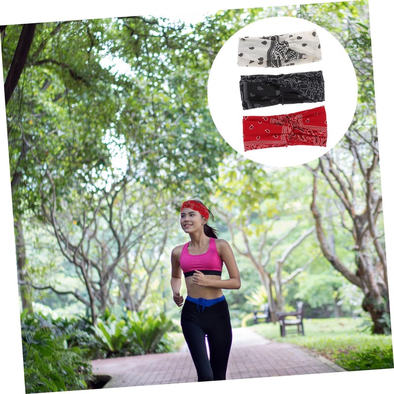 SAFIGLE 3pcs Twisted Wide Bohemia Headwrap Set for Women Floral