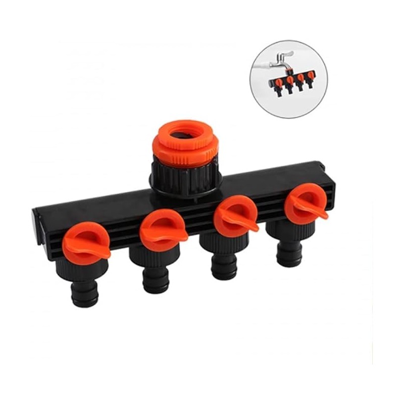 Suinga 4 Way Garden Tap Splitter 3/4" and 1" with