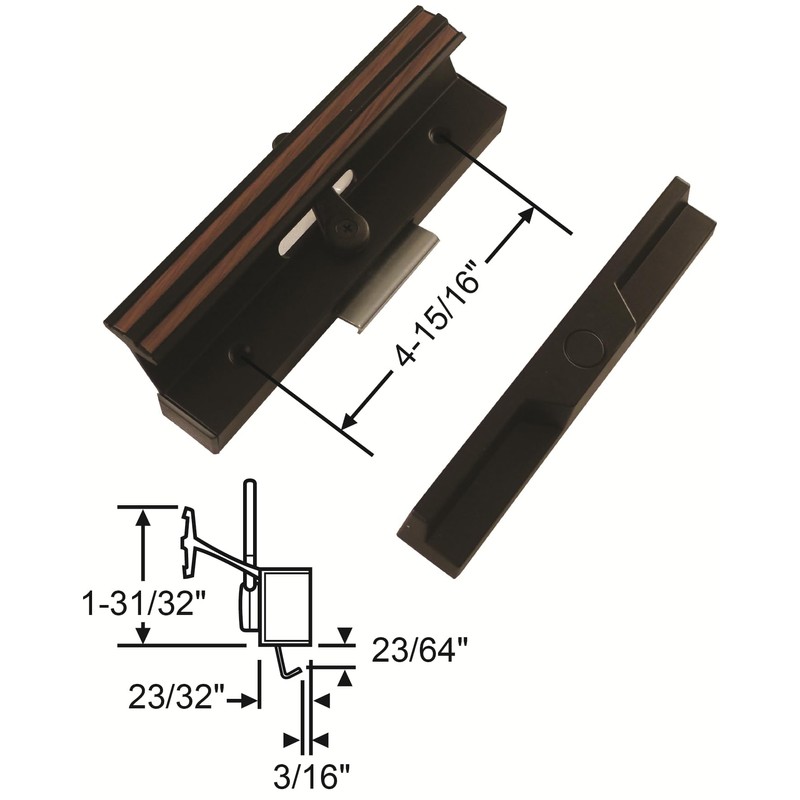 Easy Fix Hardware Patio Door Handle Set – Black Aluminum,