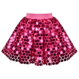 Girls Purple Mermaid Sparkling Sequin Tutu Party Ballet Dance Skirt Size 86-134, Pink Sequin