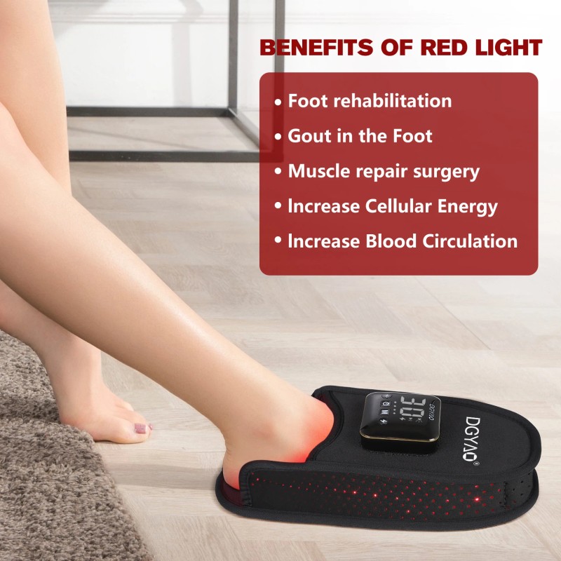 DGYAO Full Coverage Infrared Red Light Therapy Foot Boot for