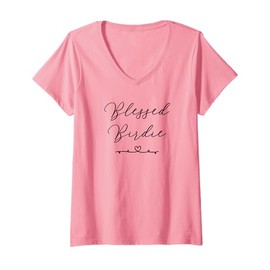 Womens Blessed Birdie V-Neck T-Shirt